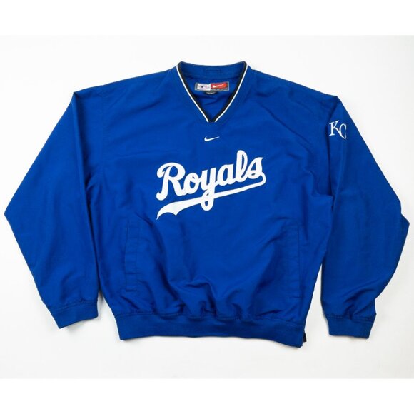 Kansas City Royals Nike Center Swoosh Windbreaker Men's Medium Pullover Blue - Picture 2 of 16